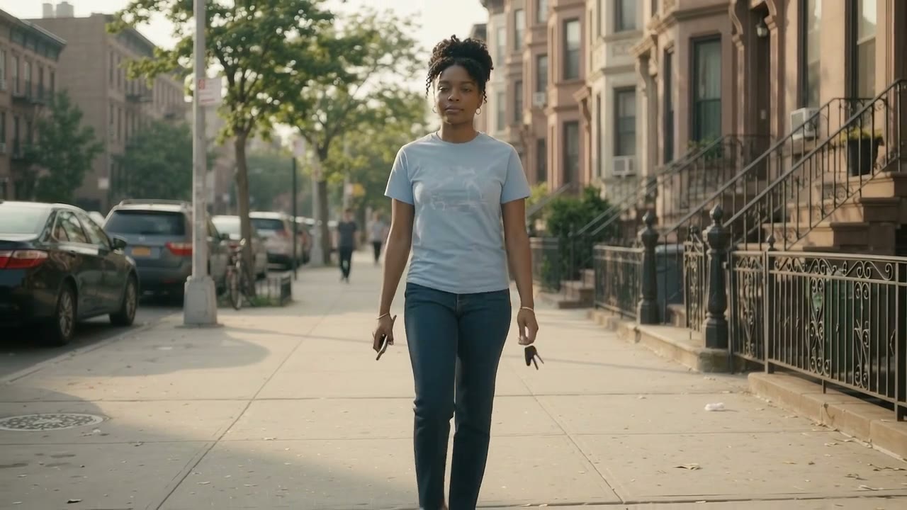 A young woman in soft light, looking directly ahead